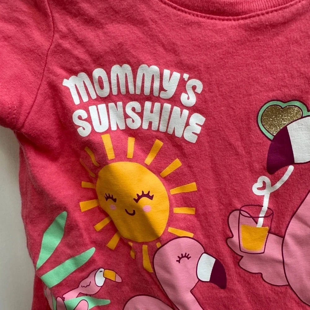 The Children’s Place 2T Girls Pink Flamingo Mommy’s Sunshine Short Sleeve Top
